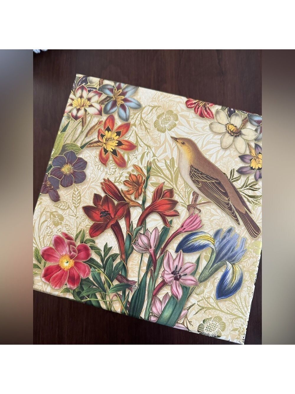 Floral and Bird Decorative Storage Boxes x2